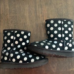 Toddler Uggs Black & Silver Polka dot